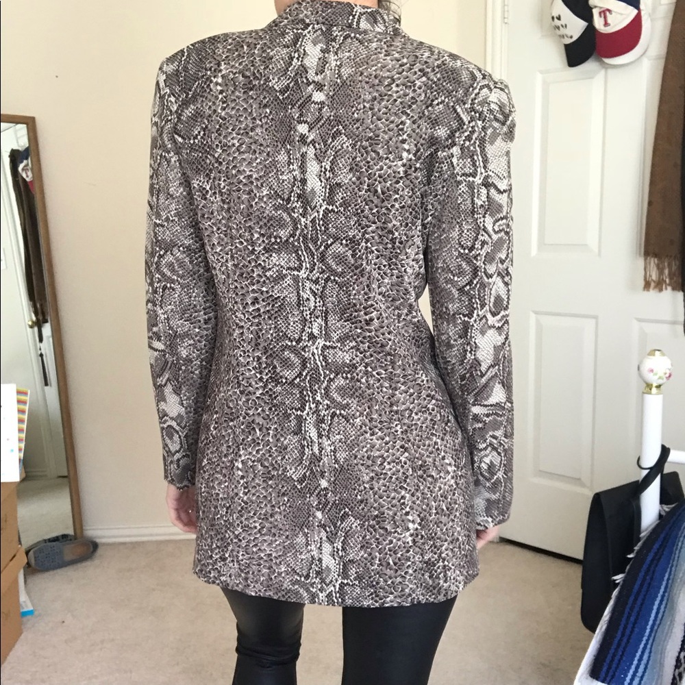 Vintage Snakeskin Python Print Zipper Blazer - image 3